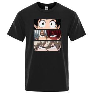 Camiseta con estampado de My Hero Academia para hombre, camiseta de verano de Anime japonés para hombre, camisetas de moda Harajuku informales coreanas