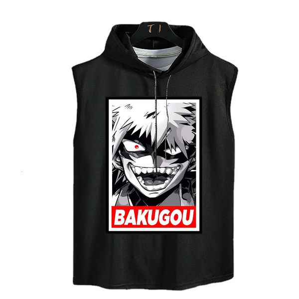 My Hero Academia Tops Himiko T-shirt surdimensionné Anime imprimé débardeur ample décontracté en coton gilet Deku pourrait chemises sans manches