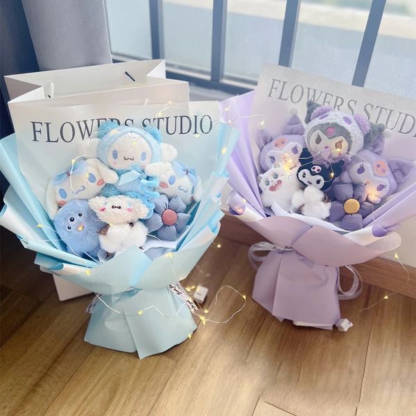 My Melody Anime Kuromi Peluche Cinnamoroll Fait à la main Dessin animé Bouquet de fleurs Saint Valentin Noël Anniversaire Cadeaux de vacances 240123