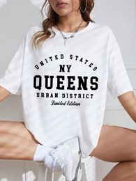 My Queens style urbain surdimensionné t-shirt à la mode dame été ample t-shirt femmes mode décontracté coton esthétique haut 240401