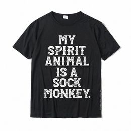 Mijn Geest Dier Is Een Sok Mkey Grappige T-Shirt Bedrijf Mannen T-shirts Leisure Tops Shirt Cott Gedrukt op p1c4 #