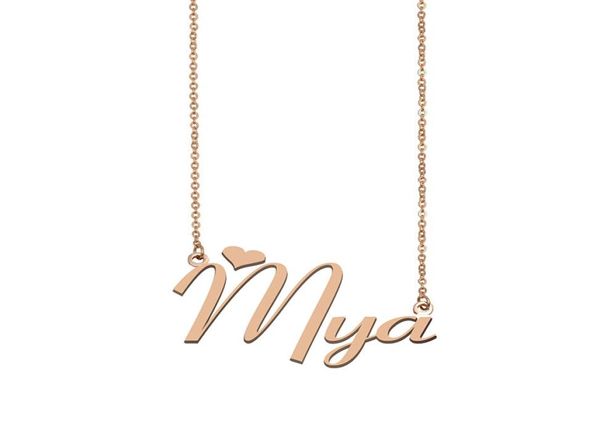 Collier de nom mya Pendentif pour la plaque signalétique personnalisée pour les femmes Girls d'anniversaire Gift Kids Friends Jewelry 18K Gold plaqué acier inoxydable6764243