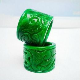 Myanmar jade vert monarque tirer cette couleur vert sec Citroën brut jade sculpté anneau pour hommes et femmes 291Q