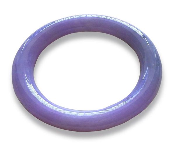 Myanmar Natural 5664mm Purple Lavender Jade Jadeite Round Bar Bracelet Bangle6230253