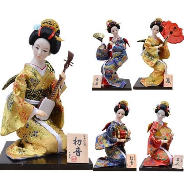 MYBLUE 30 cm Kawaii japonais Anime Geisha Kimono maison de poupée Figurine décorative maison chambre décoration accessoires Mordern 211108