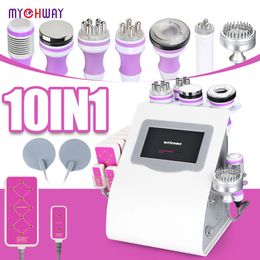 Mychway 10 en 1 Uniosetion cavitación RF vacío fotón frío Micro corriente LipoLaser 5mw máquina de adelgazamiento para uso en salón