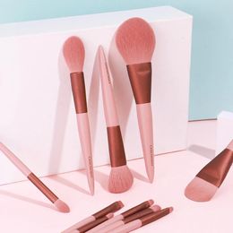 Mijn destiniteit- roze kersen 10 pc's make-up borstelset zachte synthetische vezels dromerige meid make-up borstel omvatten oogschaduw blush borstel 240518