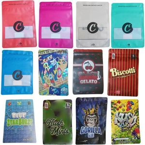 mylar tas één ounce 1OZ 28g donmerfos super runtz citroen kers zwarte kers gelato rugzak boyz biscotti C gevaar druk gas geen remmen aangepaste eetbare bloem pack