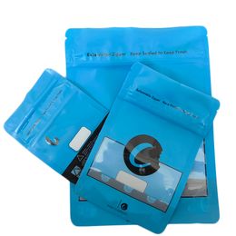 Bolsas de mylar 3,5 bolsa recortada bolsa de plástico reutilizable bolsa ziplock azul embalaje bolsas con cierre zip reutilizables vacías