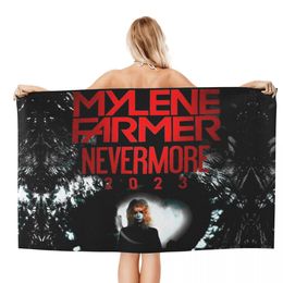 Mylene Farmer Nevermore 2023 Toalla de playa Secado rápido Cantante francés Súper Sofibra de microfibra Toallas de sauna