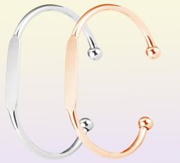MyLongingCharm 30pcslot Blank Bracles bracelets en cuivre gravables Bracelets en or Rosegold T0692 Q07209872688
