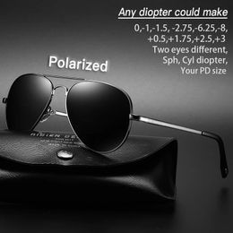 Bijziendheid zonnebrillen diopter gepolariseerd oversized voorgeschreven luchtvaart zonnebril voor bijziende mannen vrouwen SPH CYL -bijziende tinten 240323