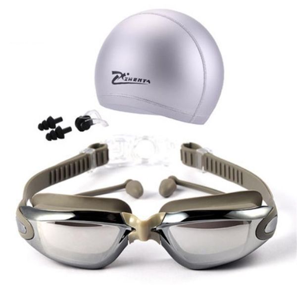 Gafas de natación para miopía Gorras Eeywear HD Gafas de natación para miopía Gafas con dioptrías Lentes plateadas Accesorios para uso en piscina 3p299l