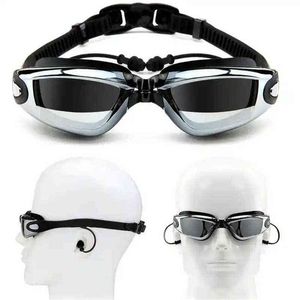 Myopia zwembril oordop professionele volwassen siliconen zwemdop zwembad glazen anti mist mannen vrouwen optische waterdichte brillen y220428