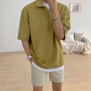 MYQ hommes coréen POLO hommes été à la mode col rabattable Instagram lâche T-shirt hommes à manches courtes haut à la mode