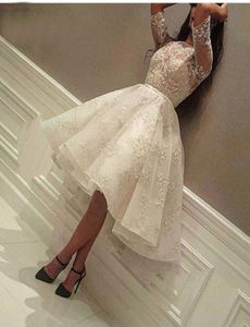 Myriam Fees 2019 Fashion Ivory Short Prom Dresses Lace Applique Beads Half Sleeve knielengte Dubai Arabische korte cocktailjurk P7810108
