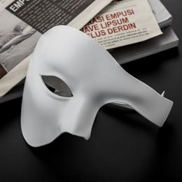 Mystérieux masques demi-visage de couleur unie Masques fantômes de fête d'Halloween élégants Masques de style européen et américain