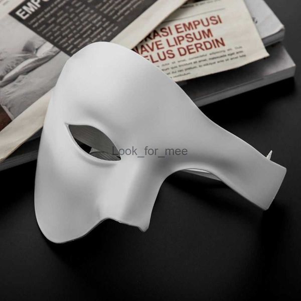 Misteriosas máscaras de media cara de color sólido máscaras fantasmas de Halloween Party de Halloween Vintage HKD230810