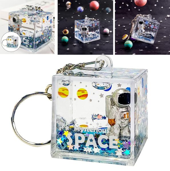 Mysterious Space Astronaut Quicksand Porte-clés Dynamique Confetti Flash Multifonction Décoration cadeaux