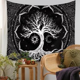 Mysterious Tree of Life Mushroom Forest Tapestry Wall Hanging Fairy Tale Boheems Psychedelic Home Dormitory Dream Decor