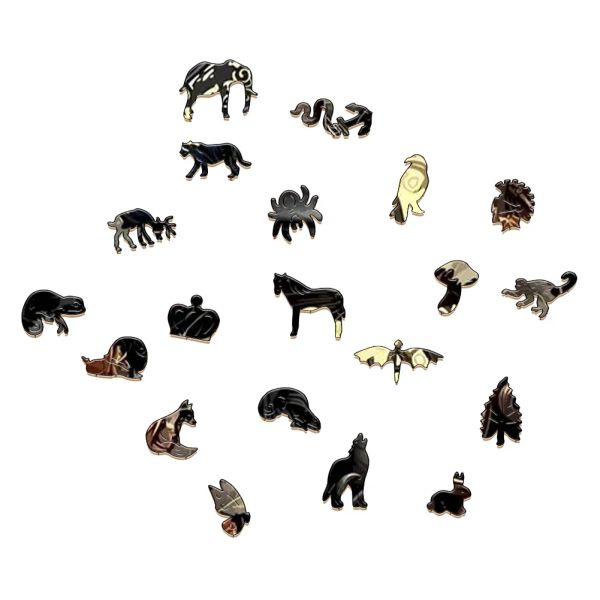 Misterioso rompecabezas de madera pintada de gato negro de juguete divertidos rompecabezas de madera de madera de madera inteligente rompecabezas de forma redonda rompecabezas mejor regalo para niños