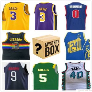 MYSTERY BOX Basketbalshirts Mystery Boxes Speelgoed Cadeaus voor voetbal Hockeyshirts Man Allen 3 Iverson Willekeurig verzonden Heren
