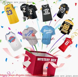 MYSTERY BOX jerseys Mystery Boxes Sportshirt Cadeaus voor alle shirts Basketbal Voetbal Hockey NCAA Willekeurig verzonden Jerseys uniform Beste kwaliteit