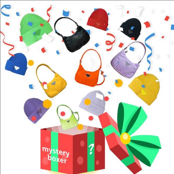 Caja misteriosa, regalos sorpresa, conjuntos de sombreros para niños, bolsas, cajas ciegas, tamaño libre, estilo infantil, bolsos cruzados Nimi y sombreros de punto