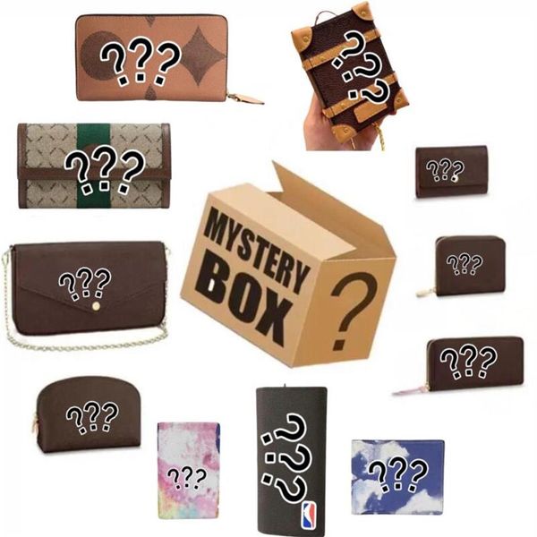 Mystery Random Wallets Boxes Lucky Coin Purses Box Lucky Surprise Favors for Adults High Quality Card Holder Birthday Gift215A