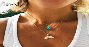 Collier de pendentif de sirène mystique Gold Baleine Droplettes d'eau de la queue Colliers de chauffeur de cou collier pour femmes bijoux boho4383509