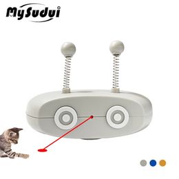 Mysudui Smart Cat Electronic Toy Squeaker Moveerable USB LADING LED LASER TEaser Stick Interactive Automatic Tease Toys 220510