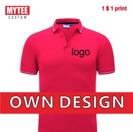 MYTEE Polos para hombres y mujeres de gama alta Personalizado Marca de la empresa Bordado / Camiseta de algodón impresa Tops Regalos 220608