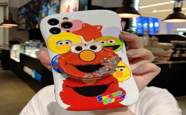 Mytoto Cartoon cookie monster sésame street Elmo coque de téléphone pour iPhone 11 Pro MaX XR XS Max X 8 7 Plus grille support pliable arrière Co2021395