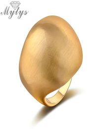 Mytys nieuwe grote dikke ring mode sieraden balvorm gele ring voor vrouwen r8694157782
