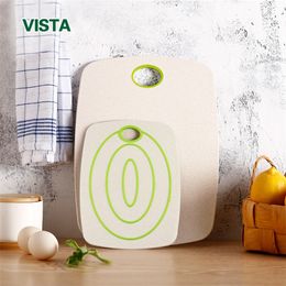 Myvit Planche à découper Non-Slip2pcs Écologique Paille de blé Planche à découper Cuisine Fruits Aliments Légumes Conseil Accessoires de cuisine T200323