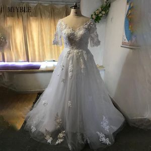 MyyBle Nieuwe Afrikaanse Baljurk Trouwjurk 2020 Off The Shoulder Elegant Lace 3D Flowers Train Bridal Wedding Town