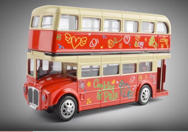 MZ Diecast Alloy London Doubledecker Bus Modelo Toys Tour Bus 132 con sonido ligero Adorno de retroceso Navidad Niño Cumpleaños Gif3704348