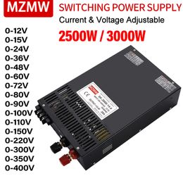 MZMW 2500W 3000W Fuente de alimentación de conmutación AC 110/220V a DC 0-12V 24V 36V 48V 60V 80V 90V 110V 220V 300V 350V 400V SMPS ajustable ajustable