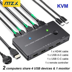 MZX KVM Switch USB Hub Docking Station Switcher Selector PD Power Delivery USBC Computadora Portátil PC Accesorios de escritorio para HDMI 240104