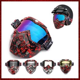 MZZ118 Lunettes de lunettes pliantes Couverture de masque pour le visage amovible Couverture Ski Snowboard Cruiser à vent pour le vélo avec un filtre à bouche
