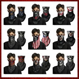 MZZ140 3D Skull Ghost Balaclava Motorfiets Face Mask Cover Neck Gaiter Tube Scarf Moto Motor Bandana Hoofd Guard Hoofdband Men