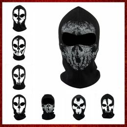 MZZ148 Motorfietsen Skull Mask Ghost Skull Mask Multi Bandana Bike Motorfiets Sjaal Face Mask CS Ski Headwar Neck Halloween Party Masks