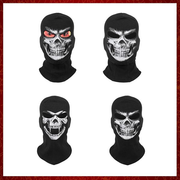 MZZ41 motocicleta pasamontañas calavera fantasma esqueleto sombrero ejército táctico Airsoft militar Moto Motocross montar máscara de cara completa gorras