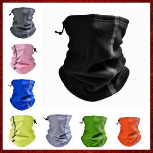 MZZ81 Winter Polar Fleece Nek sjaal Dik Warry Motorcycle Balaclava Reflecterende strip Nacht fietsen Rijgezicht Masker Buffs Cover Men