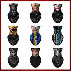 Mzz86 3D naadloze nekliefhebbers motorfiets fietsen schedel gezicht masker uv wandel sjaal gezicht schild bandana mannen dames ski masker