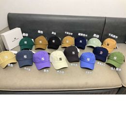 N 2024 Koreaanse editie 15 kleuren snoep volwassen logo borduurwerk nieuwe softtop heren- en dameshoed paar baseballcap yankees