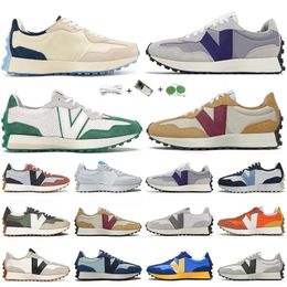Zapatillas N 327 para mujer, zapatos informales bajos, zapatos para correr, zapatos para caminar, marrón, camuflaje, blanco, gris, azul, leche de frijol, camello claro, hierba blanca, verde, sal marina, zapatos para correr para hombre