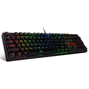 N K582 Surara RGB LED-verlichte mechanische gamingtoetsenbord met 104 toetsen-lineaire en stille rode schakelaars voor game laptop pc