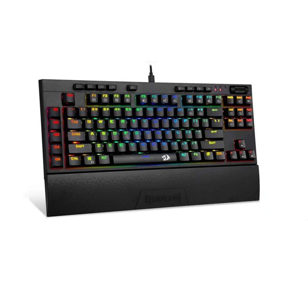 n K588-PRO Teclado mecánico retroiluminado RGB para jugar teclas programables grabación Macro interruptores ópticos azules para jugadores de PC