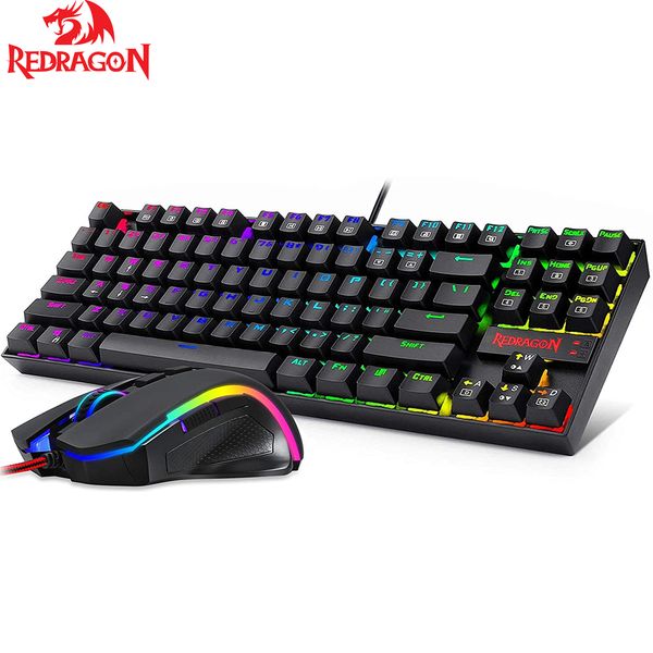 n Keyboard Mouse Set K552-RGB-BA Combinación de teclado y mouse para juegos mecánicos con cable RGB LED 60% para jugadores de PC con Windows